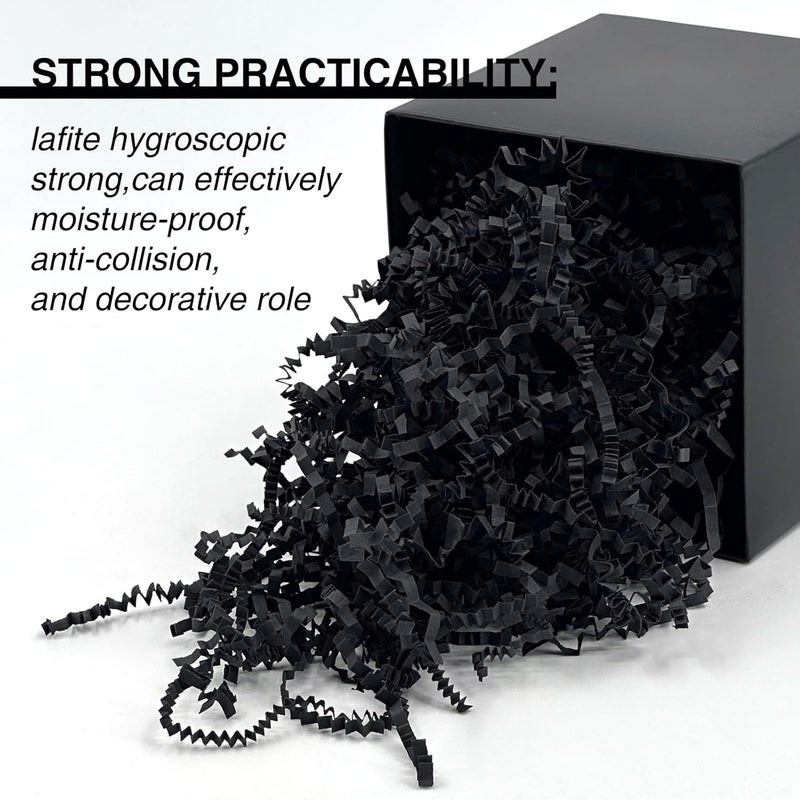 Corlcol 1LB Crinkle Cut Paper Shred Filler for Gift Box Bag and Basket On Holidays (Black) - Image 4